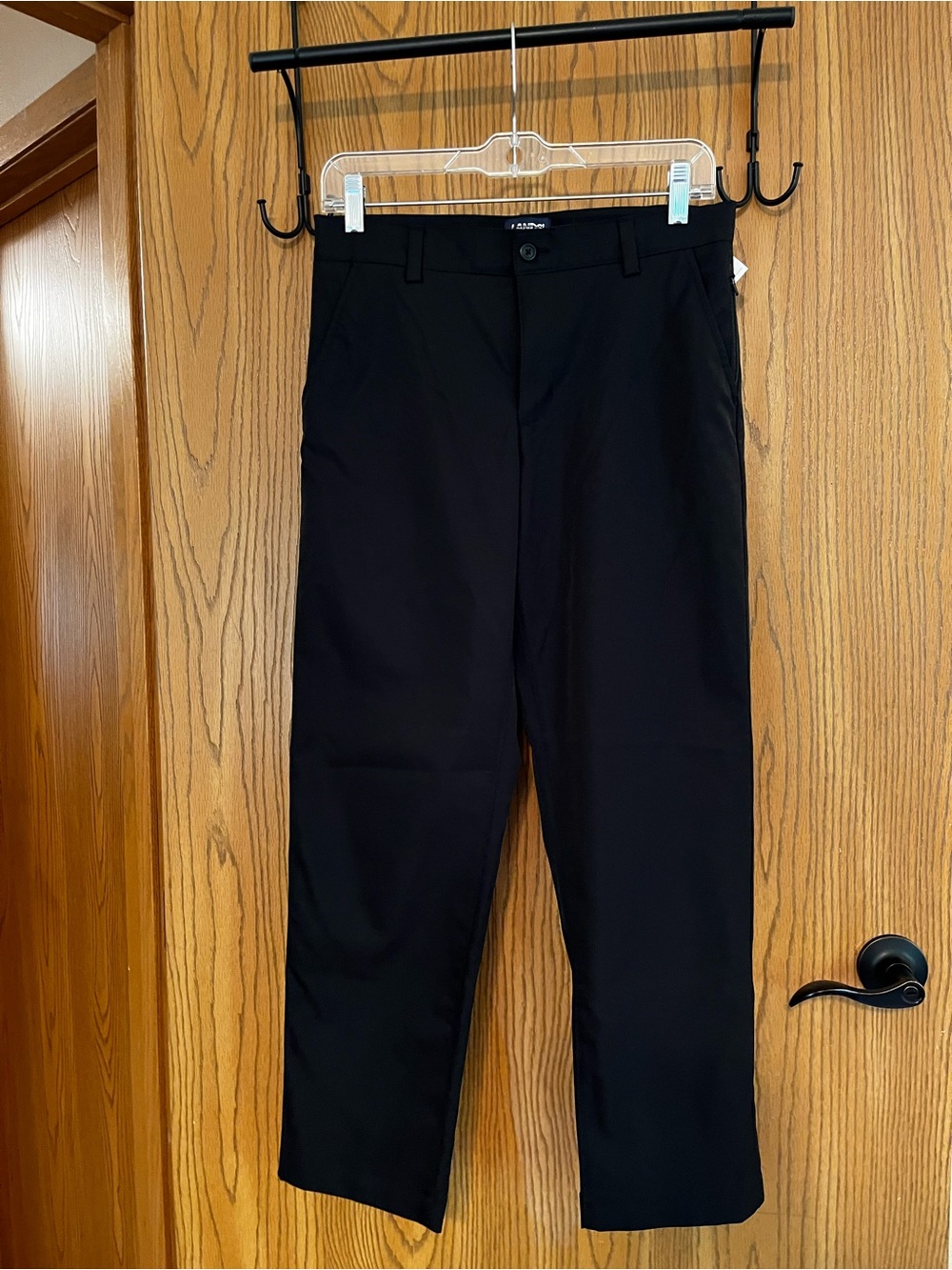 NWOT Lands' End Kids Active Performance Chino Pants - Size 12H- Black